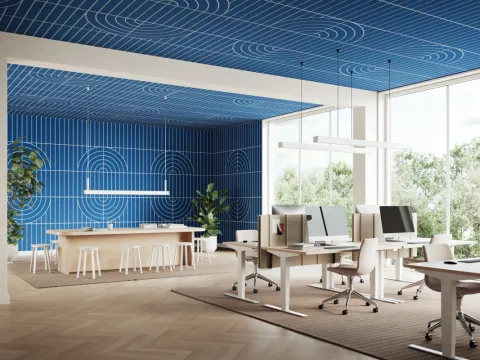BAUX X-FELT tiles on an office wall.