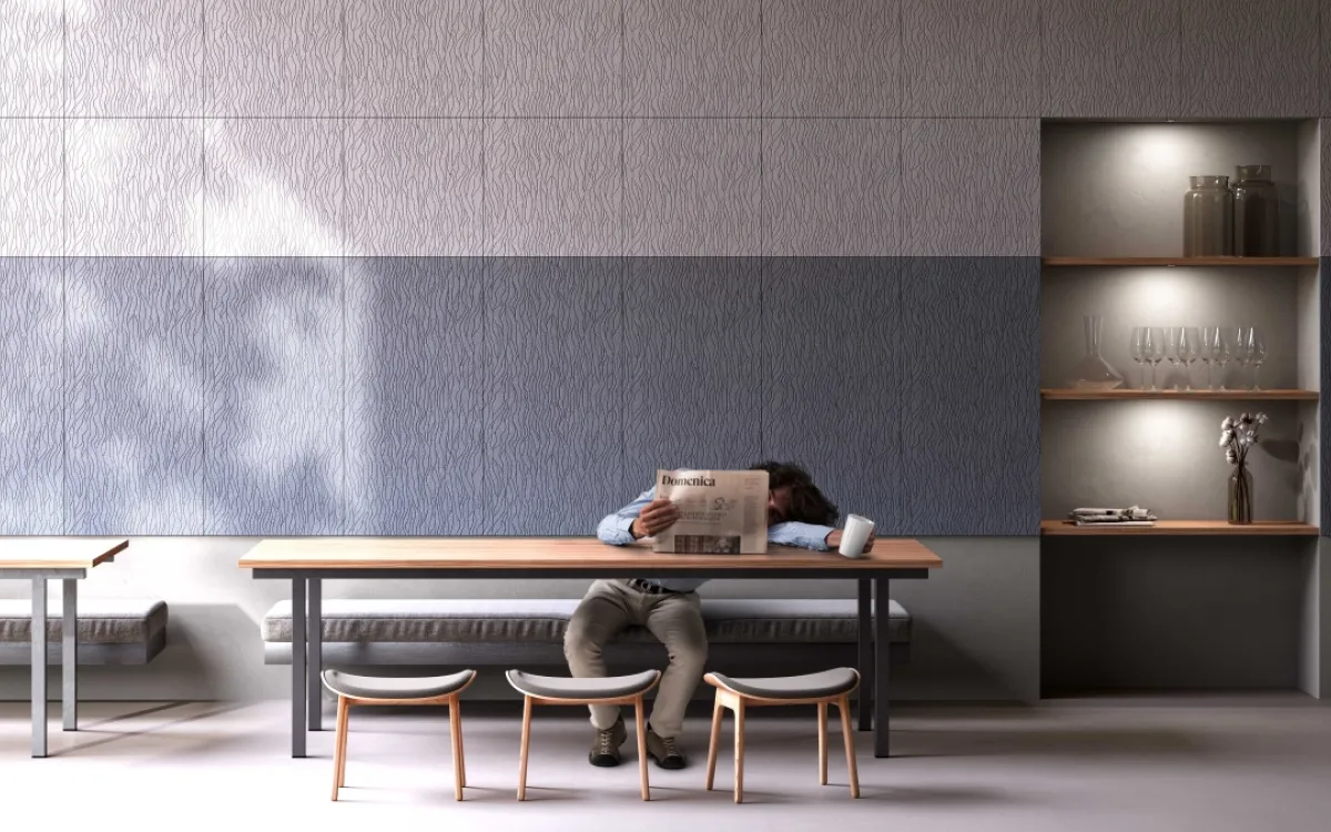 mogu PLUMA acoustic panels in the Leaves design.
