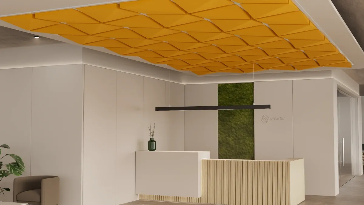 selador Celor Triana Grande ceiling elements in a reception.