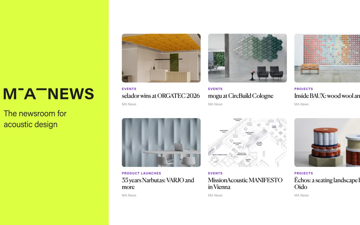 The M‾A‾NEWS logo next to six MA News article previews: selador, mogu, BAUX, Narbutas, MANIFESTO and Ēchos.