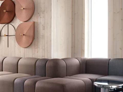 DecoFunc frames with wooden knobs and felt absorbers.